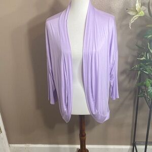 Lavender Open Front Cardigan Sweater